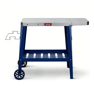 Feasto  Stainless Steel Kitchen Cart Table with Wheels, Movable Grill Part with Foldable Side Table