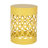 Modern Outdoor Metal End Tables In Yellow, Iron Cut Pattern, Powder-Coated Robustness, No Assembly, 13.85"W X 13.85"D 18.19"H & 12.00"W 12.00"D 16.00"H Frame,-1603773108
