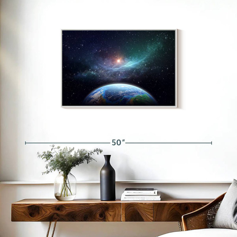 Exoplanète, Cadre flottant blanc, 31 po x 21 po