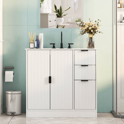 36'' Single Bathroom Vanity With Ceramic Top