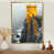 Toile avec cadre flottant or