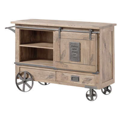 Railway Solid Wood Bar Cart