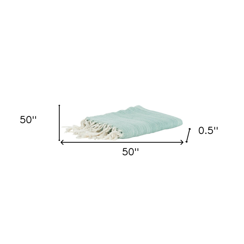 Jeté 100% polyester tissé turquoise
