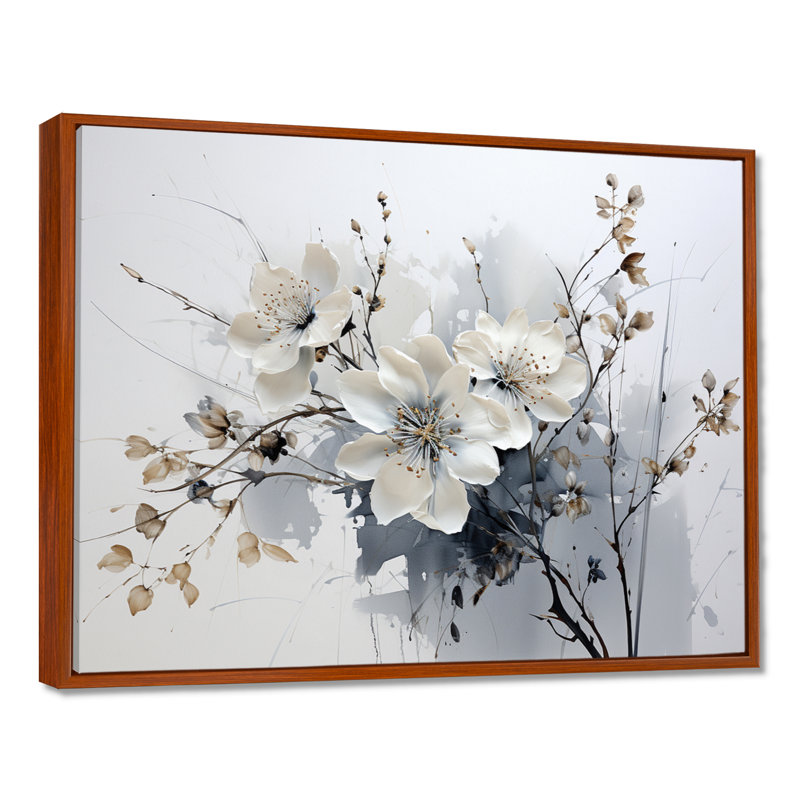Art asiatique fleurs d'orchidées I - art asiatique, impressions encadrées, H 12 po x l 20 po, Cadre flottant brun