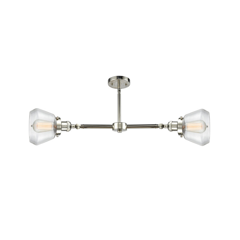 Chill 2 - Light Kitchen Island Pendant, 6 Watt Vinage LED Bulb, Clear, Polished Nickel
