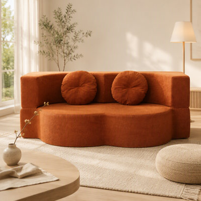 Le canapé-lit 2 en 1 pliant avec coussin se transforme facilement d'un canapé en lit simple pour des espaces de vie compacts.