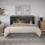 Arletha Murphy Bed Chest with 6" Mattress, Storage & Built-in Charger