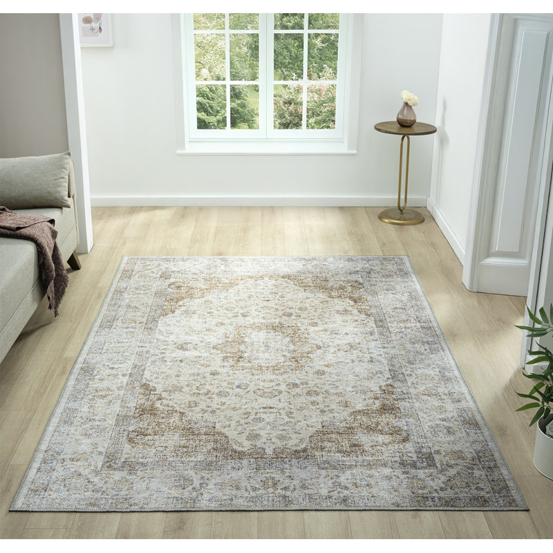 Tapis doré lavable Kensington, Rectangle 3 pi 11 po x 5 pi 3 po