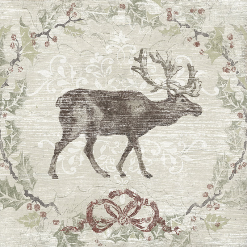 Cabin Christmas V by June Erica Vess - Wrapped Canvas Painting, 51cm H x 51cm W