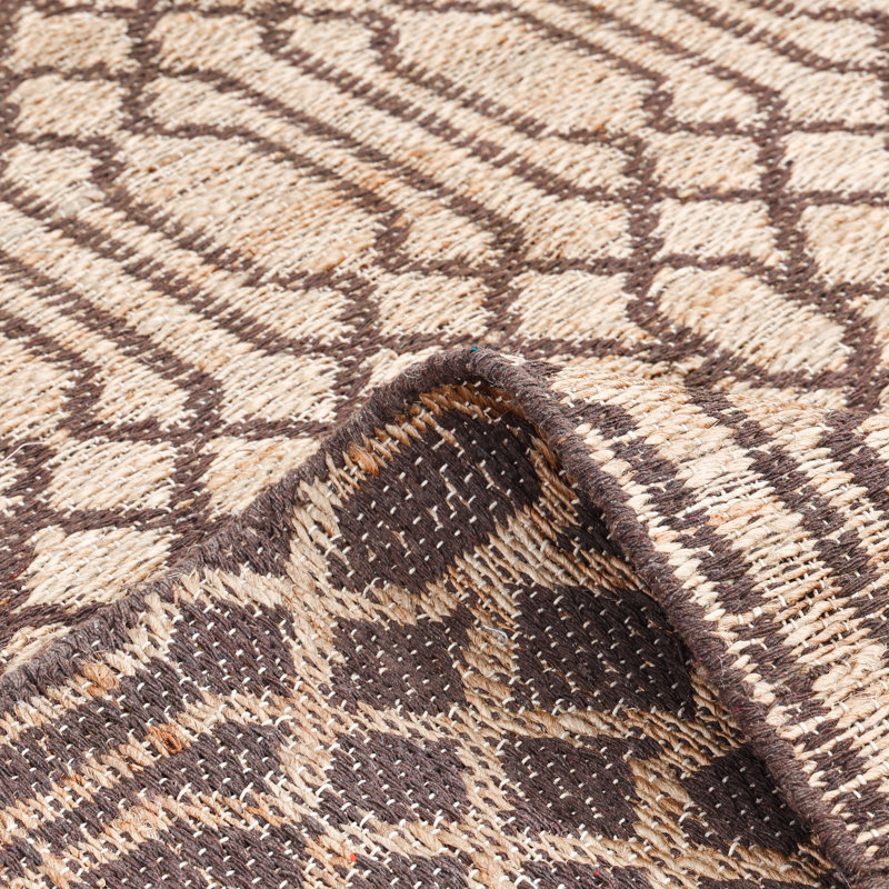 Eindhoven Handwoven Area Rug in Brown/Beige, Rectangle 6' x 9'