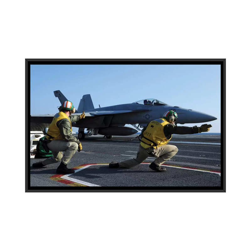 " Shooters Aboard The USS George HW Bush Give The Go-Ahead Signal To Launch An F/A-18 Super Hornet " by Stocktrek Images