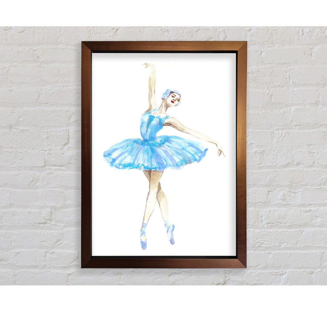 Blaue Ballerina 5 - Einzelner Bilderrahmen Kunstdrucke