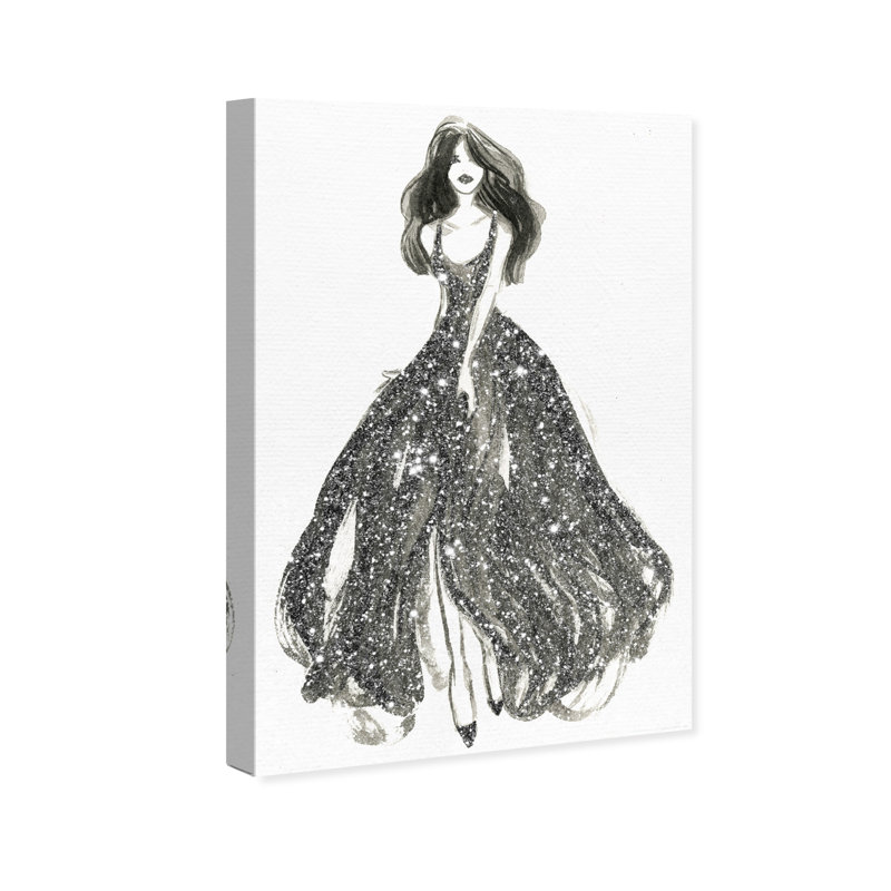 " Elegant Dress Flow II ", 45" H x 30" W, Wrapped Canvas