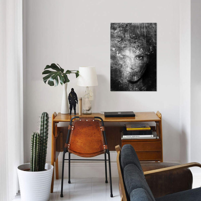 «B&W III», impression sur toile, H 26 po x l 18 po x P 1,5 po, Toile tendue, Pas de tapis