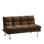 Microfiber Futon Bed With Contemporary Design In Dark Brown, Base And Extra Leg Support, Fast Conversion, 67"W - Brown Microfiber, Support For Shift, 67 Inches Wide
