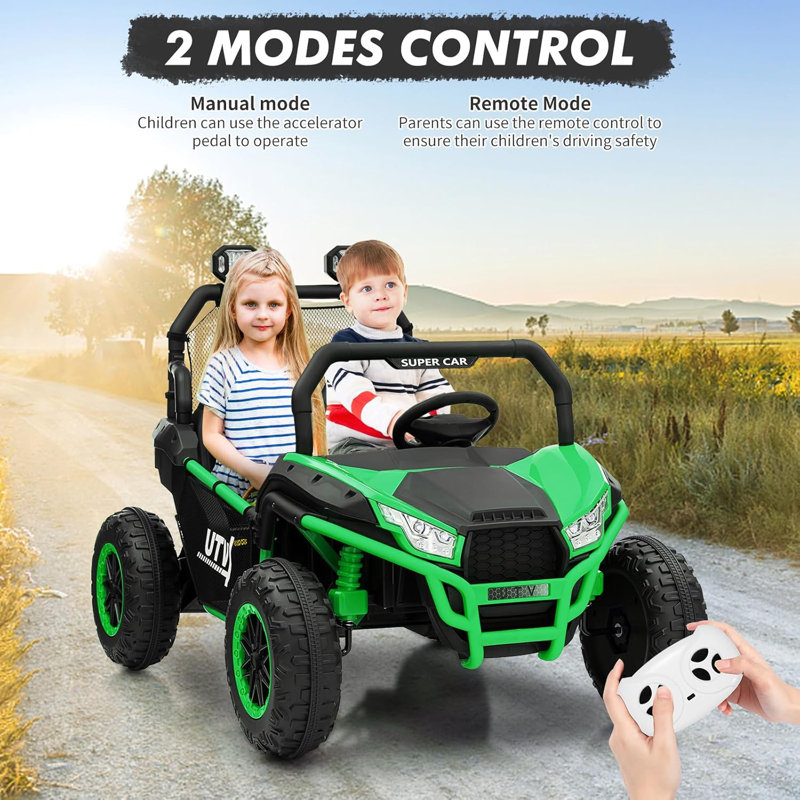 24V Blue and Black Off-Road Kids UTV with Remote Control