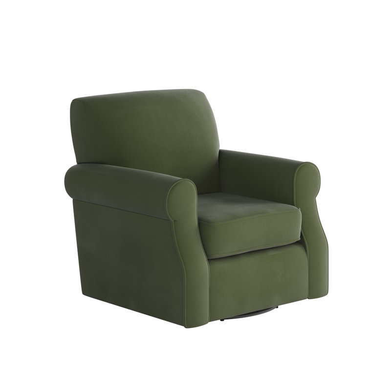 Silverlock Polyester Swivel Armchair, Bella Forest Performance Velvet