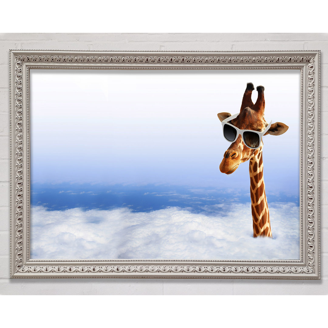 Giraffenkopf in den Wolken - Einzelner Bilderrahmen Kunstdrucke