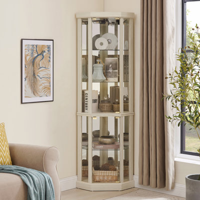 Corner Cabinet - Elegant Glass Display Case For Living Room & Bar Storage - Perfect For Antique Collections & Wine by Astoria Grand