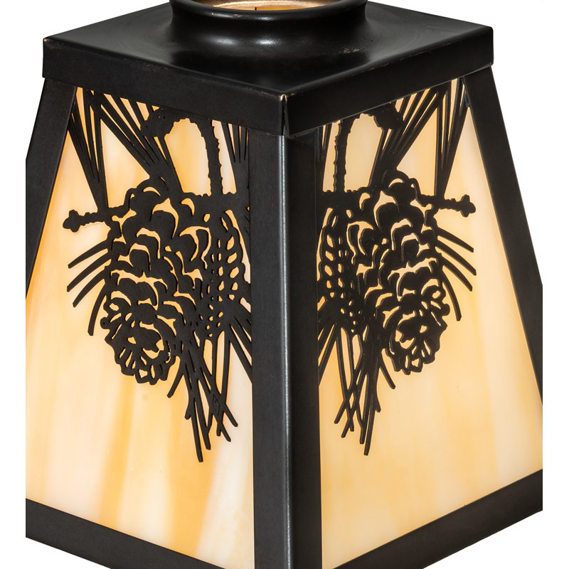 Abat-jour carré en verre Winter Pine H 6 po x l 8 po (Uno) en beige