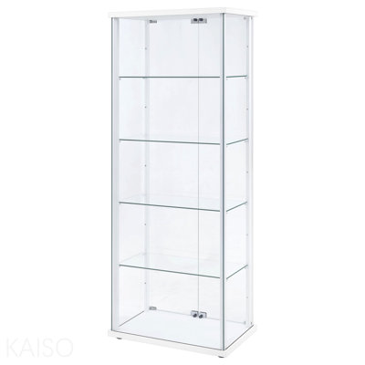 White 4-Shelf Curio Cabinet