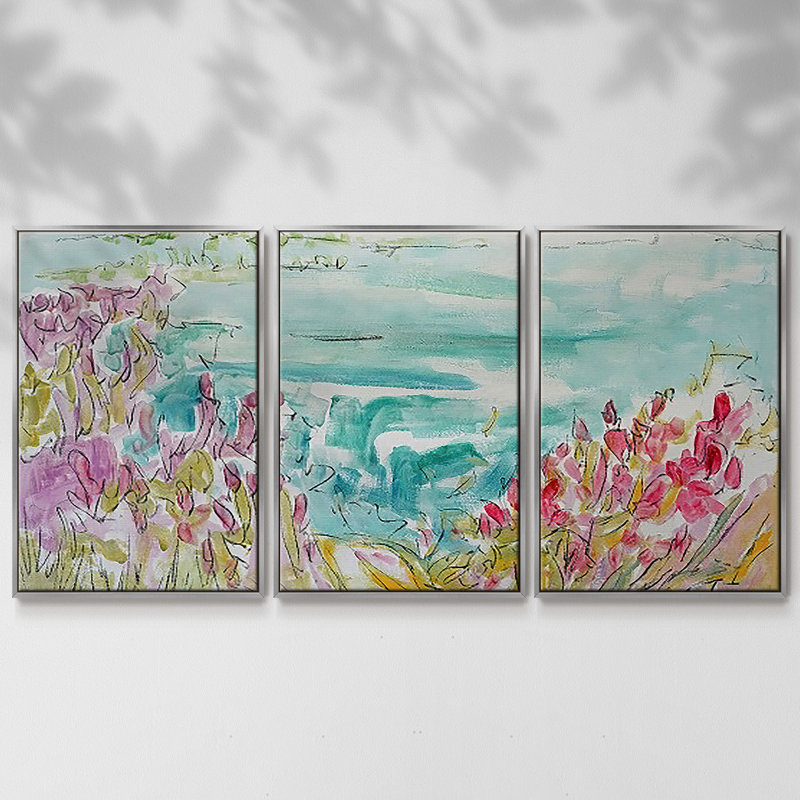 On A Whim, Fly, reproduction sur toile 3 pièces, H 24 po x l 48 po x P 2 po, Argent