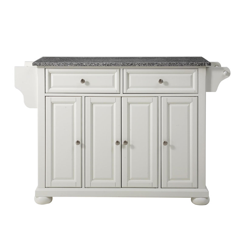 Monty Granite Top Kitchen Island, White