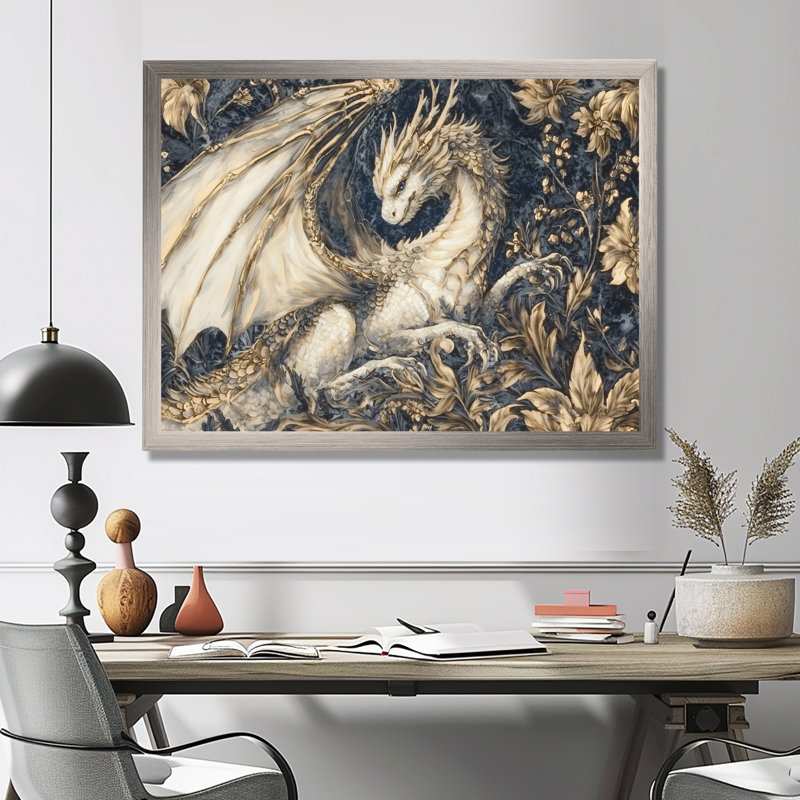 «Majestic Dragon Lair - Dragons», art mural, H 24 po x l 32 po, Reproduction encadrée d'une seule photo sans pass