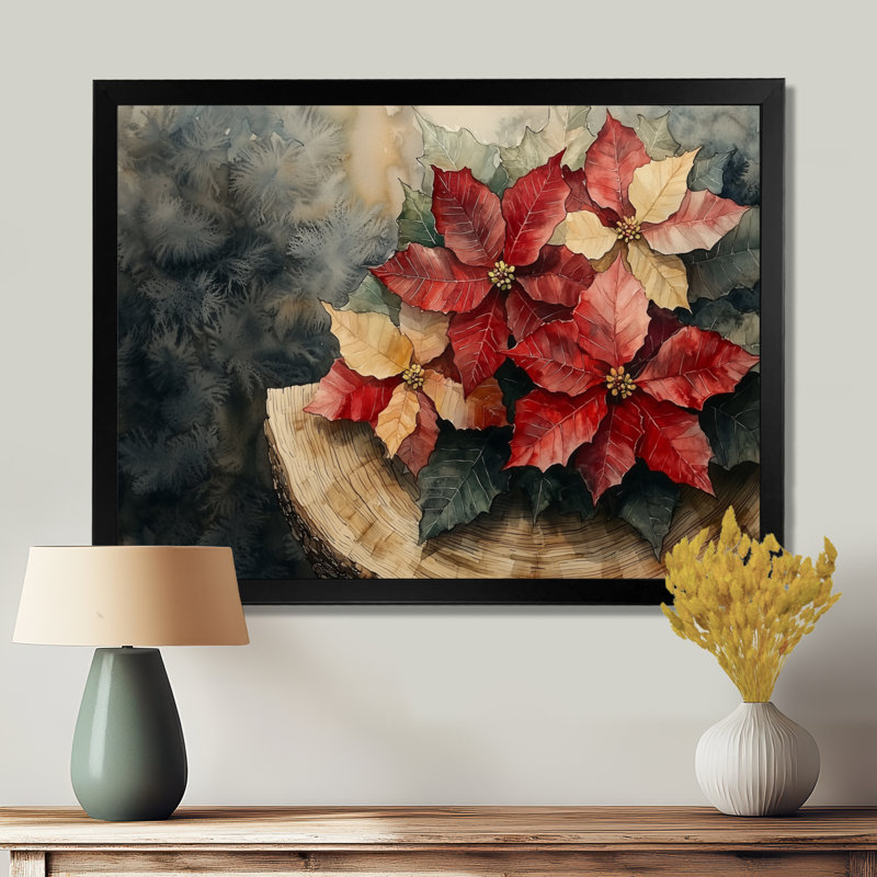 Gorjana - art mural floral, H 12 po x l 20 po, Cadre simple noir