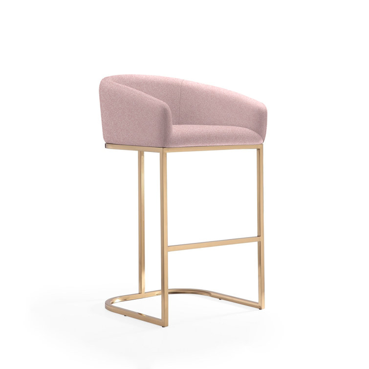 Lioba Upholstered Counter Stool with Metal Frame