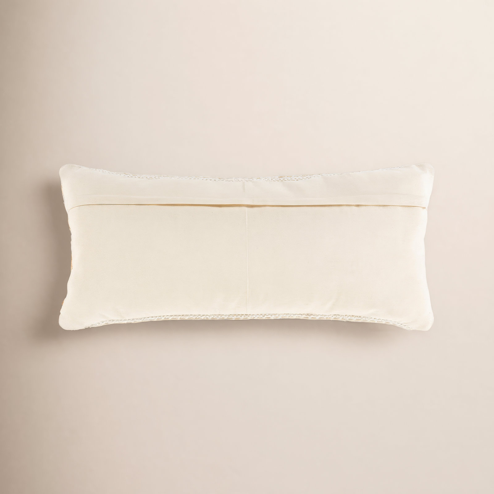 Lottie Striped Cotton Lumbar Pillow Cover, Cream/White, Pillow Cover Only - No Insert