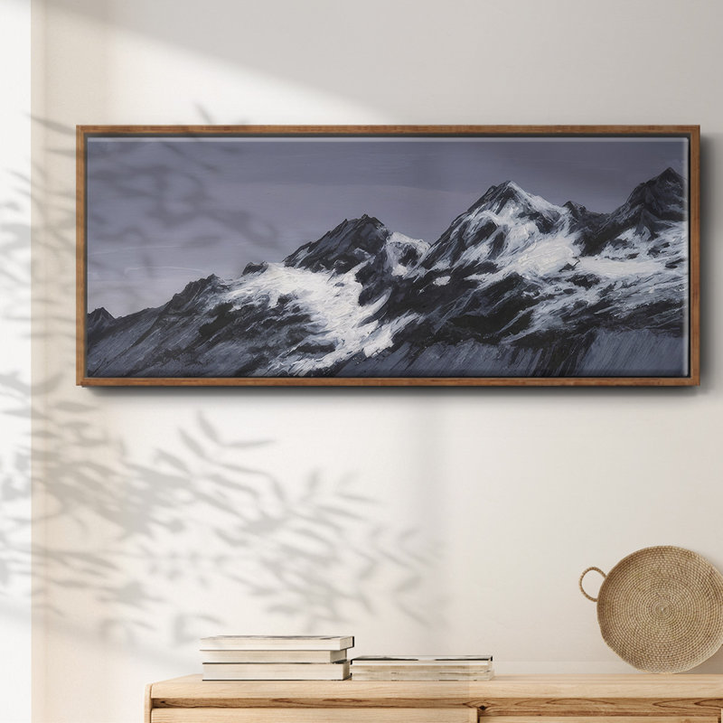 " Moonlit Mountain Range II ", 8" H x 20" W x 1.5" D, Walnut
