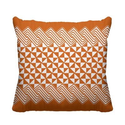 Housse de coussin d'intérieur à motif géométrique abstrait orange Mimi