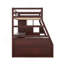 Lit mezzanine simple avec 7 tiroirs, 2 tablettes et bureau - Espresso-1223845179-1223845173