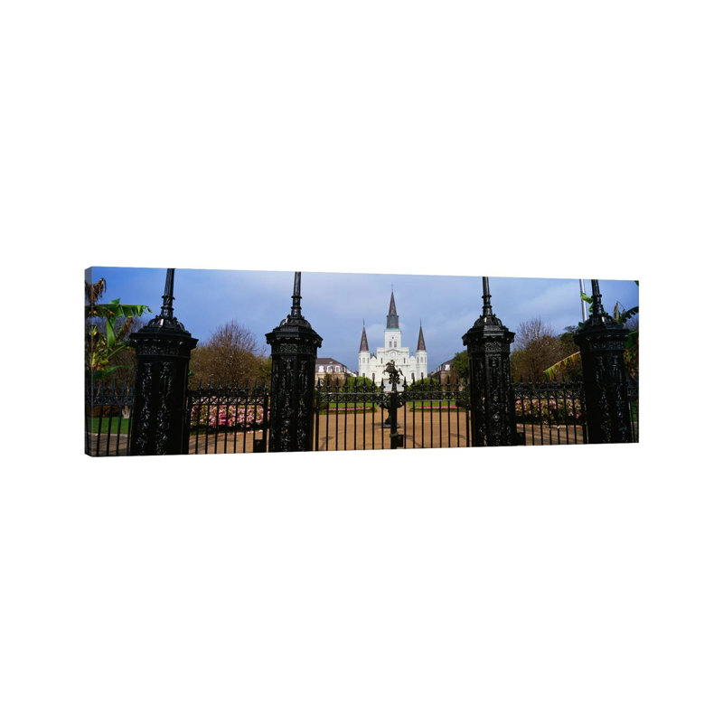 Facade Of A Church, St. Louis Cathedral, New Orleans, Louisiana, USA - Wrapped Canvas Panoramic Print