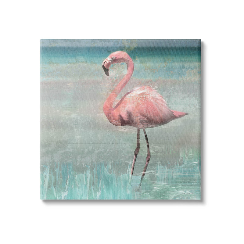 Art mural sur toile Tropical Flamingo, H 30 po x l 30 po x P 1,5 po
