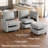 Aurora Chenille Sofa Bed Storage Sleeper Convertible Modular Sofa Sectional Couch With Detachable Washable Cushion For Livingroom Bedroom-106913481-106913435