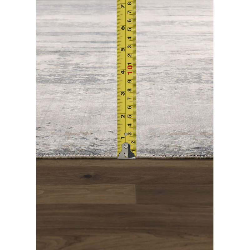 Beverly Abstract Area Rug in Grey / Ivory, Rectangle 12' x 14'