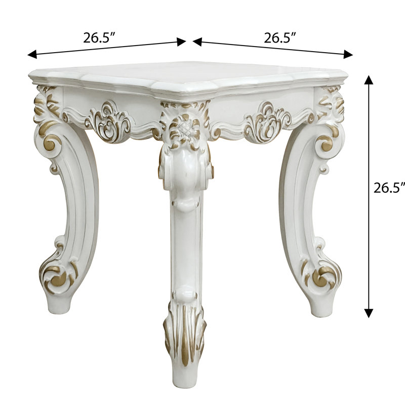 Table de bout carrée, Blanc, H 26,5 po x l 26,5 po x P 26,5 po