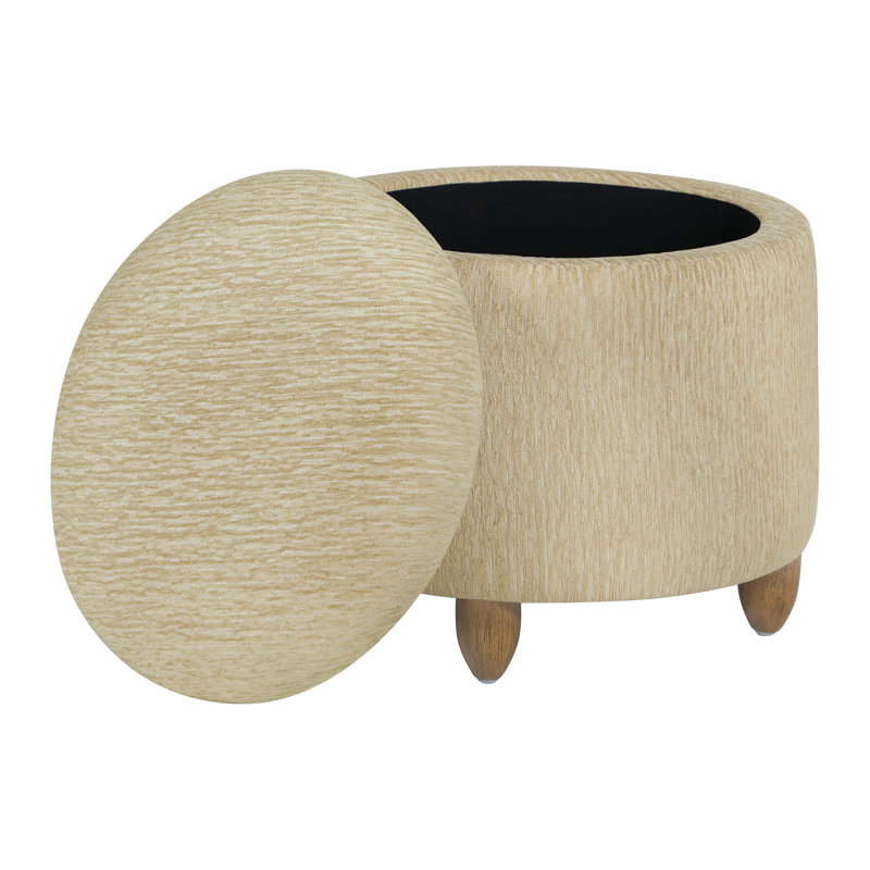 Twomey Storage Ottoman, Camel Polyester