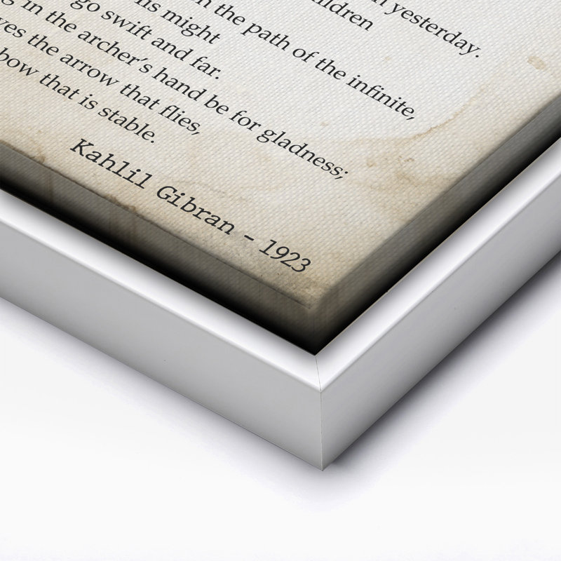 Citation «On Children», Canvas, White Framed, 08"H x 10"W