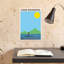 Sunny Paddleboard Day Serene Abstract Contemporary Landscape Mountain Wall Art Print by WallChart Art Studio - Wrapped Canvas Print-1923778025