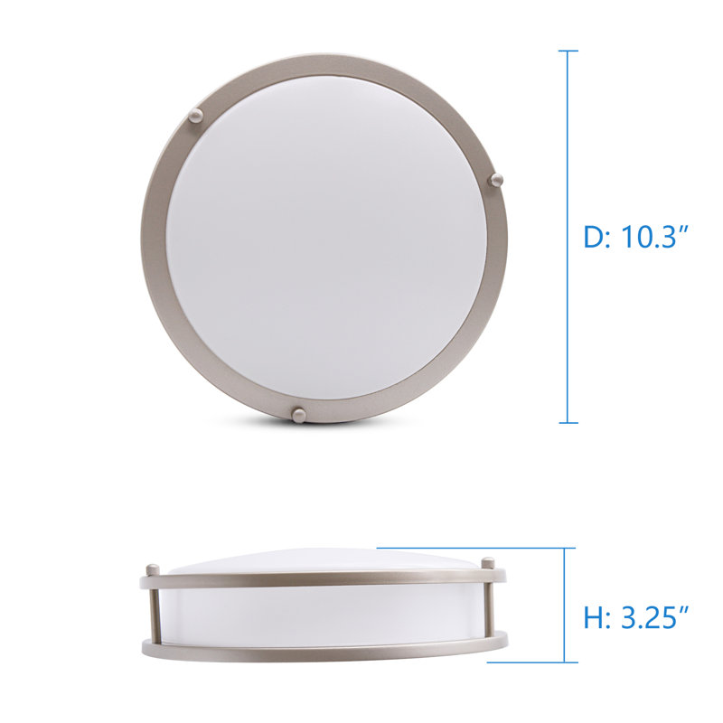 Double Ring Flushmount With Micro Wave Sensor 4000K Cool White, 3.5'' H X 10'' W X 12'' D