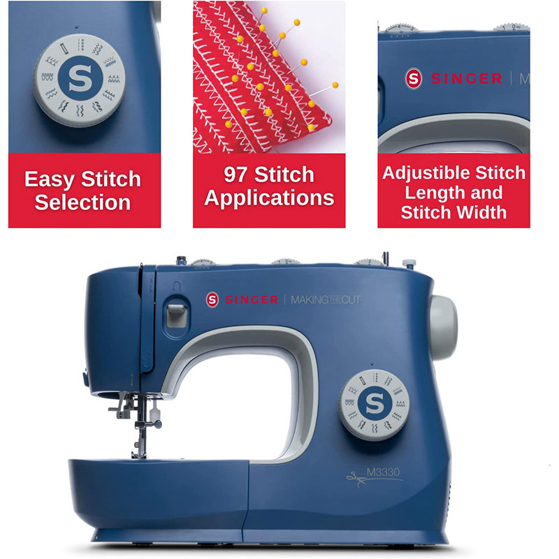 Singer 97 Stitch Mechanical Sewing Machine, Blue
