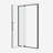 38-42"W X 74"H pivot shower door, open outside, stop at 105 degrees, with 5/16" tempered glass finish Matte Black