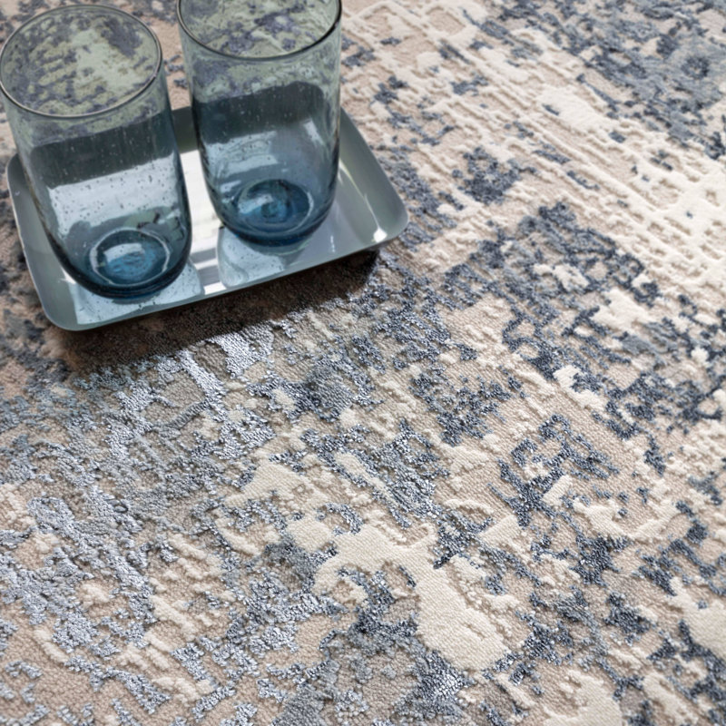 Annu Abstract Blue Area Rug, Rectangle 120 x 170 cm