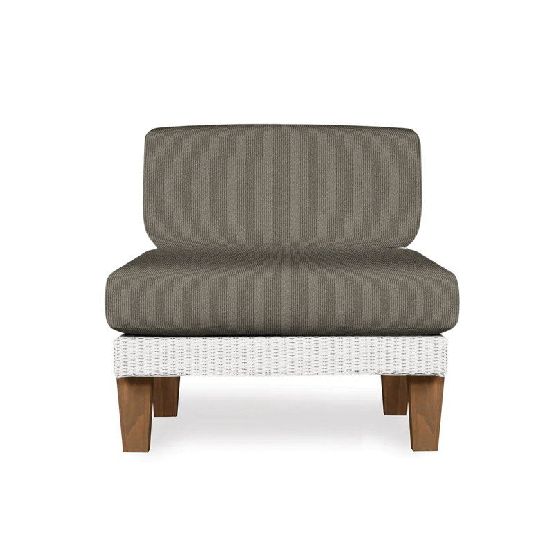 Catalina Outdoor Teak Lounge Chair, Demo Skyway, White
