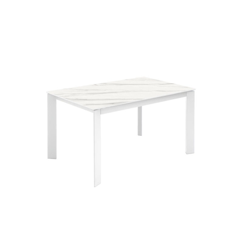 Cozma Extendable Metal Base Dining Table, White