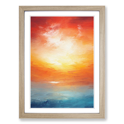 Sunset Abstract No.3 - Single Picture Frame Print on Wood