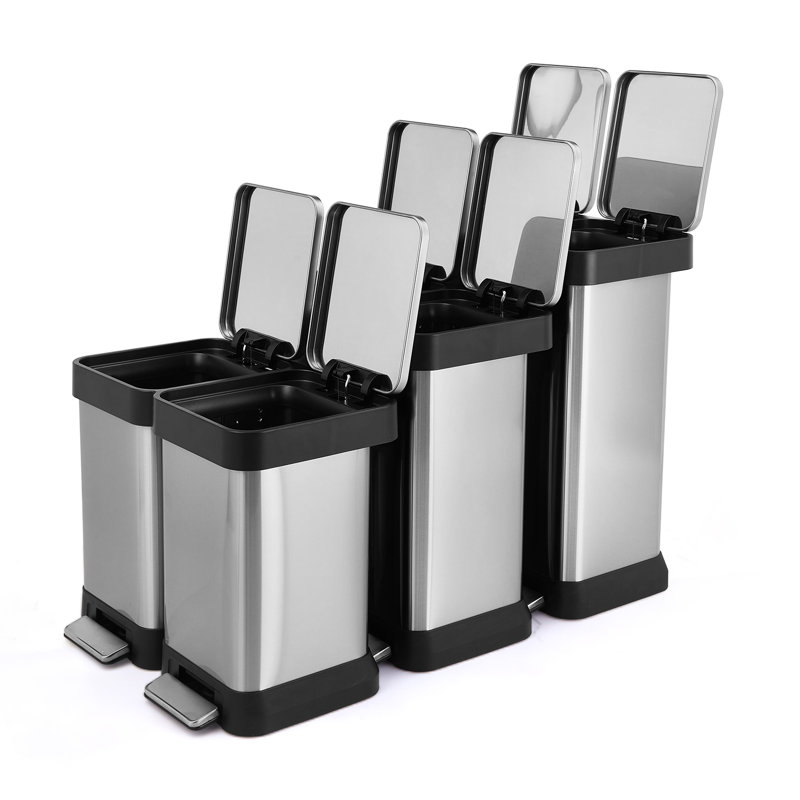 Stainless Steel Step On Recycling Bin - 30L